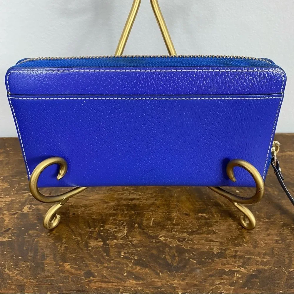 Kate Spade Neda Grand Street pebbled leather zip-around wallet in royal blue